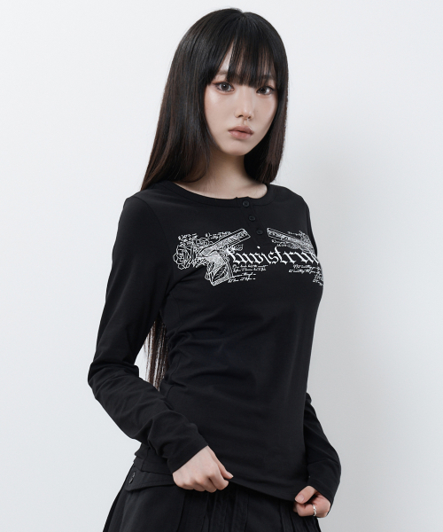 RL DOUBLE GUN LONG SLEEVE(BLACK)