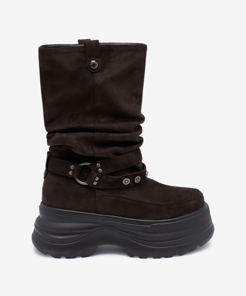 3300 SLOUCHY Platform Suede Boots Brown OZPUGA393N