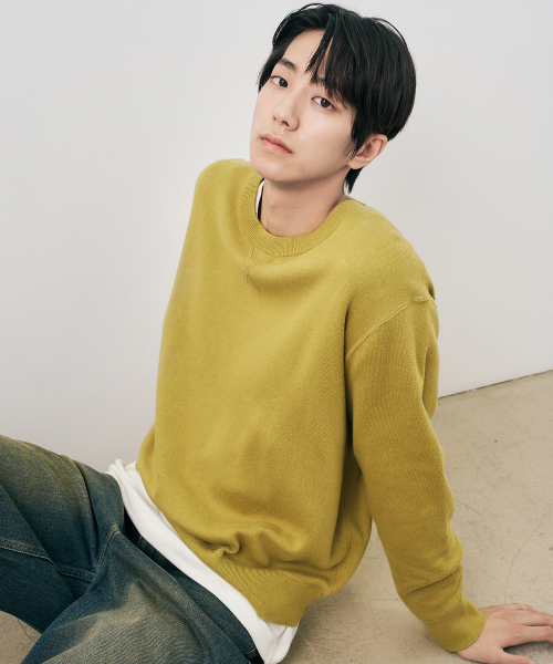 [COUTURE]100 Cotton Sweat Round Oversized Knit - 3color