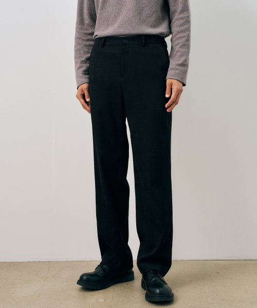 Straight Suede Modified Weave Banding Pants - 2color