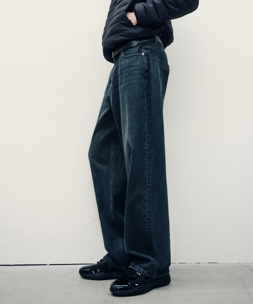 Extra Wide Washed Dark Indigo Denim Pants_DI