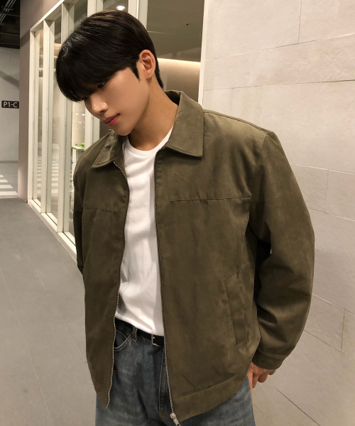Suede Semi Oversized Trucker Jacket - 2color