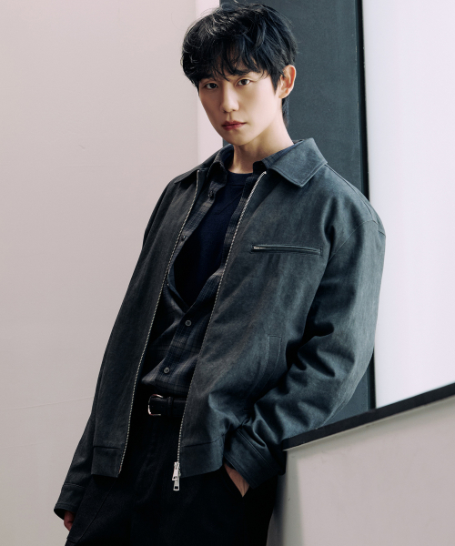 [COUTURE]Pigment-Washed Zip-Up Semi-Overfit Blouson