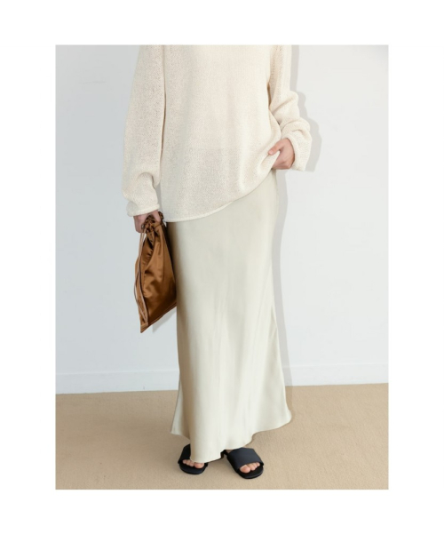 60S Satin H Line Skirt Beige (TA6727A06A)