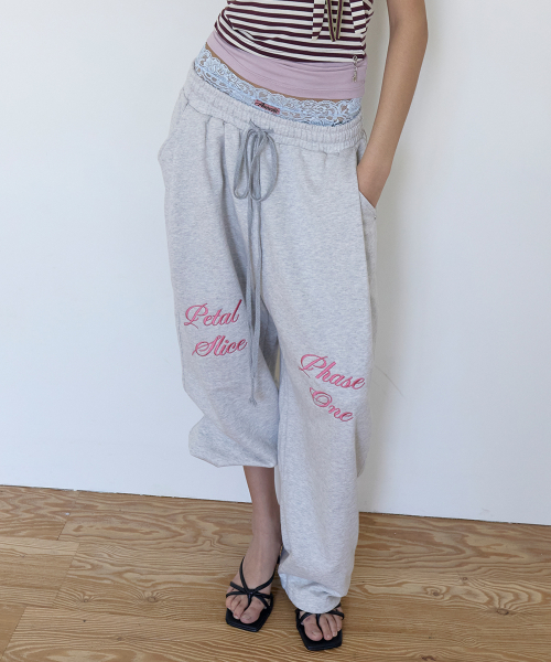 PNT Embroidered Sweatpants (MELANGE GREY)
