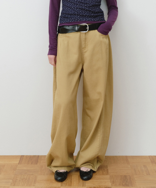 BALLOON PINTUCK PANTS BEIGE