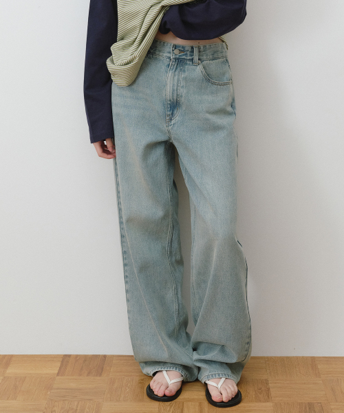 WIDE DENIM PANTS LIGHT BLUE