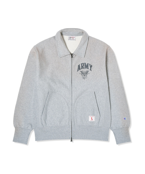 ARMY 스웨트 집업 가디건 Medium Grey Melange