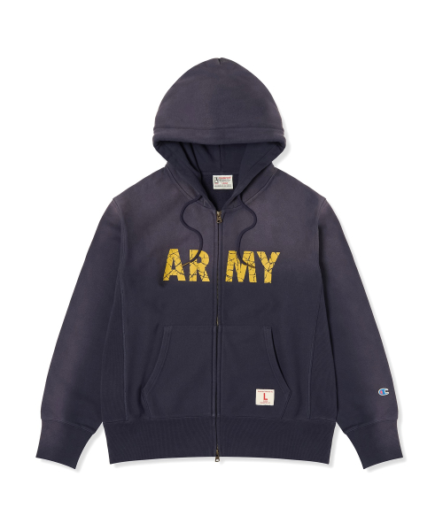 헤리티지 리버스위브 ARMY 후드 집업 Navy