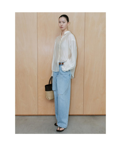 Sheer Stripe Shirt Ivory (TA6764A050)