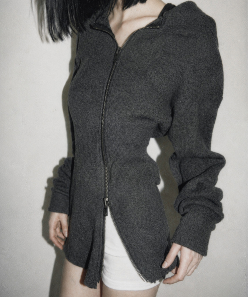 [X gemgem paradis] IRA zip-up hoodie / charcoal