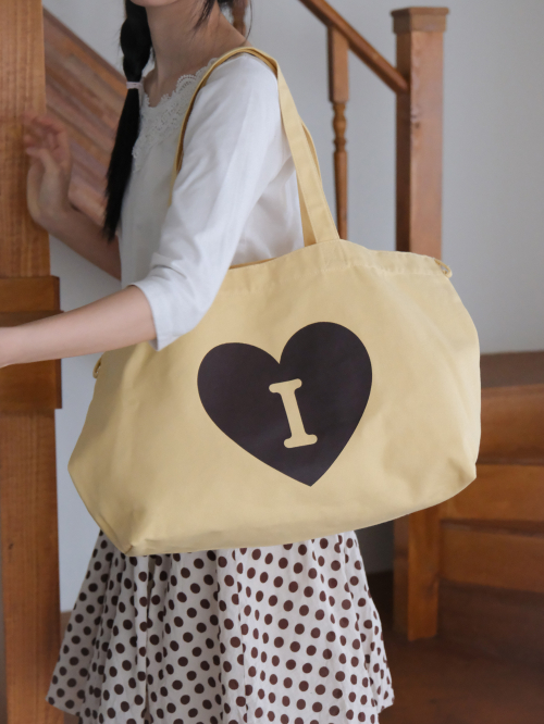 Heart Logo bag big ver. - Yellow (하트 로고백 옐로우)