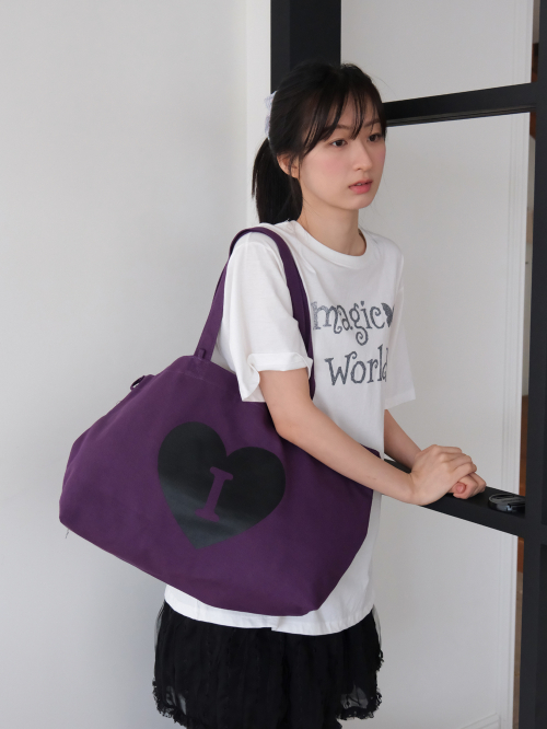 Heart Logo bag big ver. - Purple (하트 로고백 보라)
