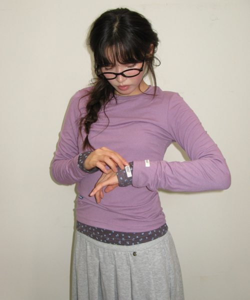 SOFT MINI LABEL LONG SLEEVE PURPLE