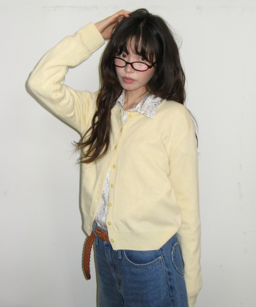 BASIC WOOL ARCHIVE CARDIGAN BUTTER