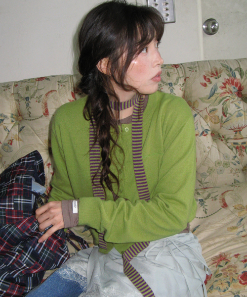 BASIC WOOL ARCHIVE CARDIGAN OLIVE