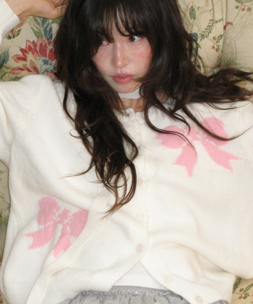 TRIPLE RIBBON CARDIGAN IVORY