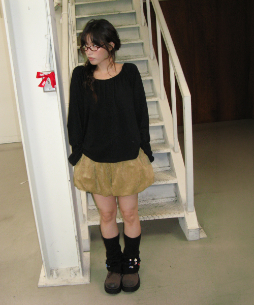 DRAWSTRING BALLOON SHORTS SUEDE BROWN