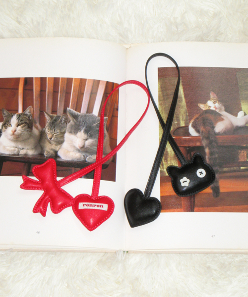 HEART RIBBON CAT STRAP KEYRING MIX