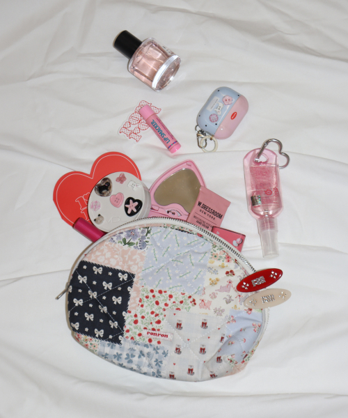 PATCHWORK QUILTED HALF MOON POUCH
