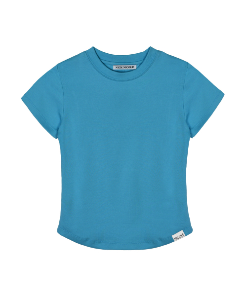 CURVED SLIM TOP_AQUA BLUE
