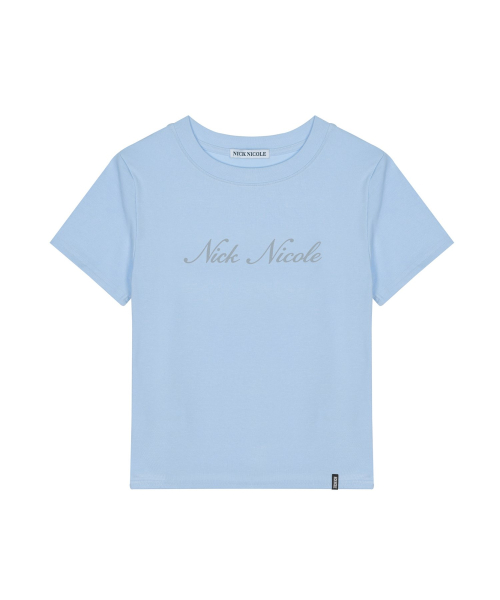 NICOLE LOGO GRAPHIC HALF TOP_SKY BLUE