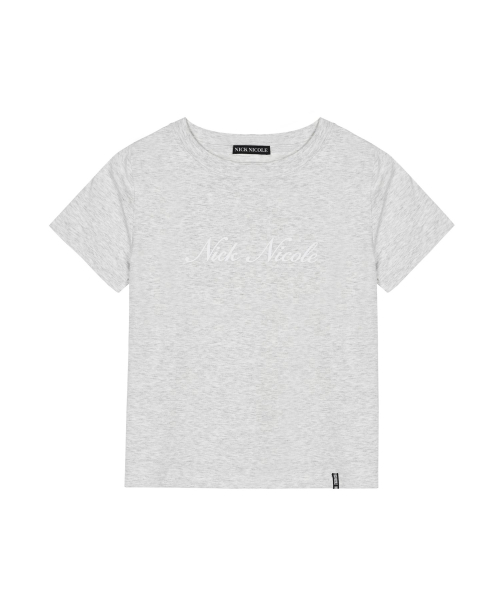 NICOLE LOGO GRAPHIC HALF TOP_MELANGE