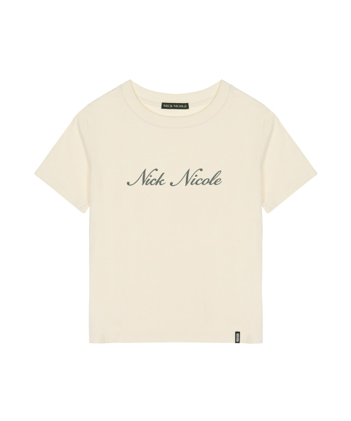 NICOLE LOGO GRAPHIC HALF TOP_CREAM