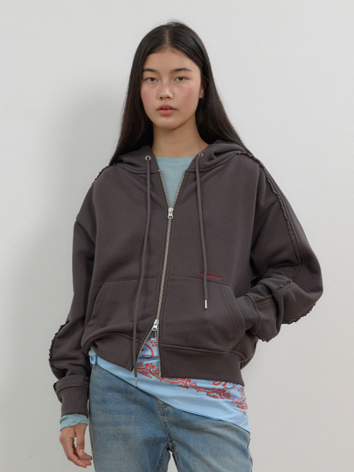 Lace Trimming Zip-Up Hoodie MU2678TS801M
