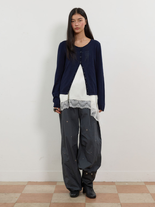 Embroided Barrel Parachute Pants MU2678PT804M