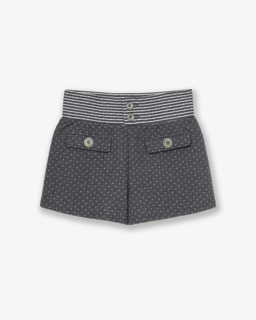 BIG BUTTON MINI SHORTS [CHARCOAL]