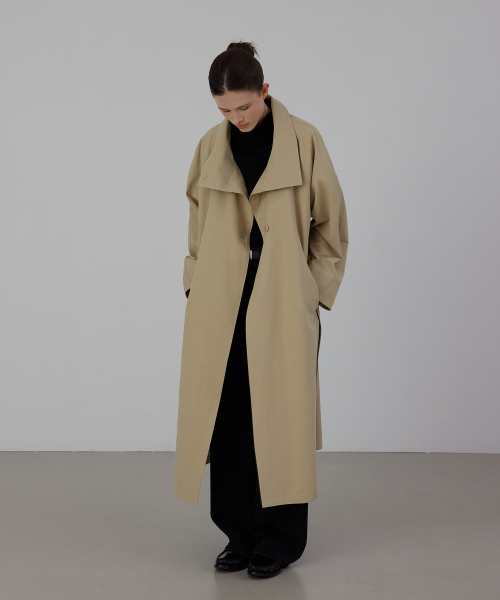 Camille High-Neck Trench Coat