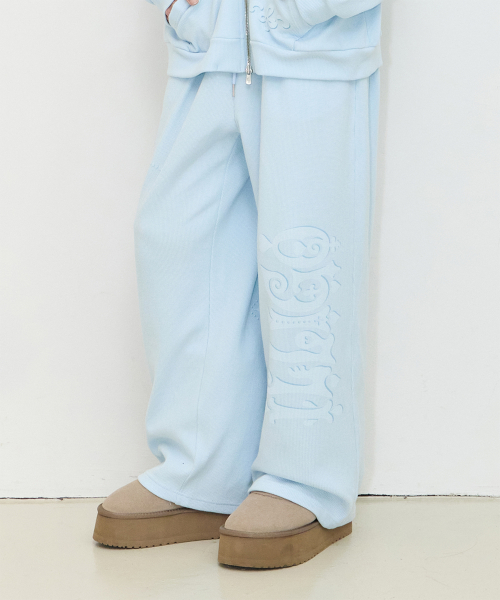 ORNAMENT WAFFLE PANTS BLUE