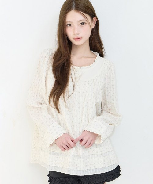 COTTAGE FRILL BLOUSE IVORY
