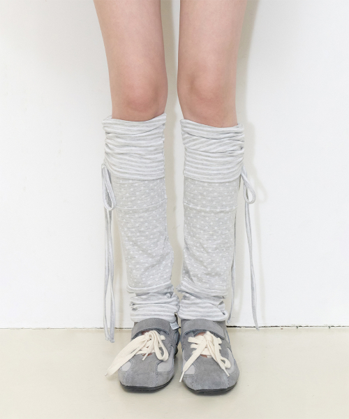 PATTERN FOLDING LEG WARMER CHARCOAL