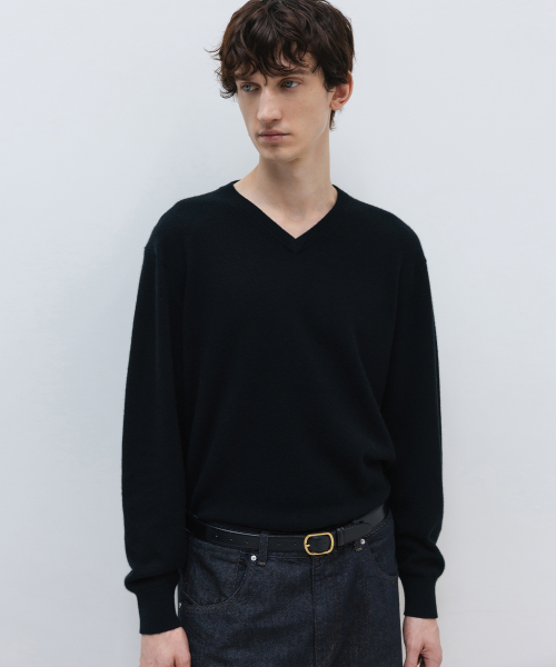 Cashmere V-Neck Knit BLACK