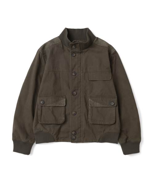 TCM color block washed bomber jacket (khaki brown)
