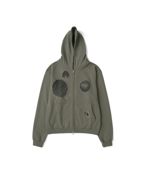 TCM poppy hooded zip-up (khaki brown)