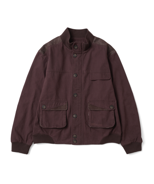 TCM color block washed bomber jacket (burgundy)