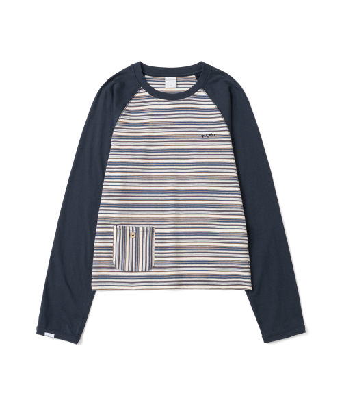 (w) TCM mix panel long sleeve (navy)