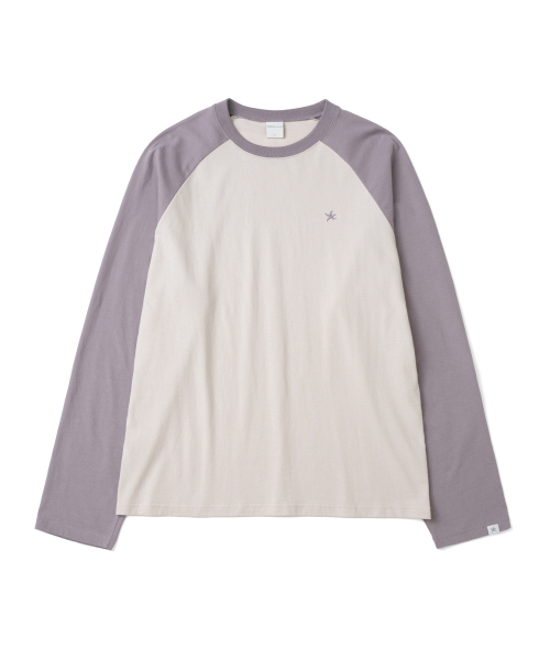 TCM mini logo raglan long sleeve (beige/purple)