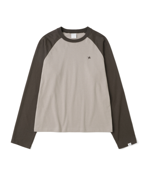 TCM mini logo raglan long sleeve (taupe/brown)