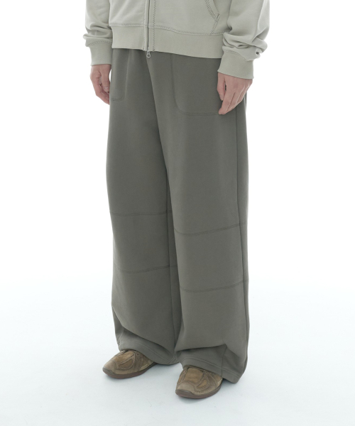 TCM stitch sweat pants (khaki brown)