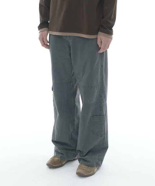 TCM vintage washed pocket pants (charcoal)
