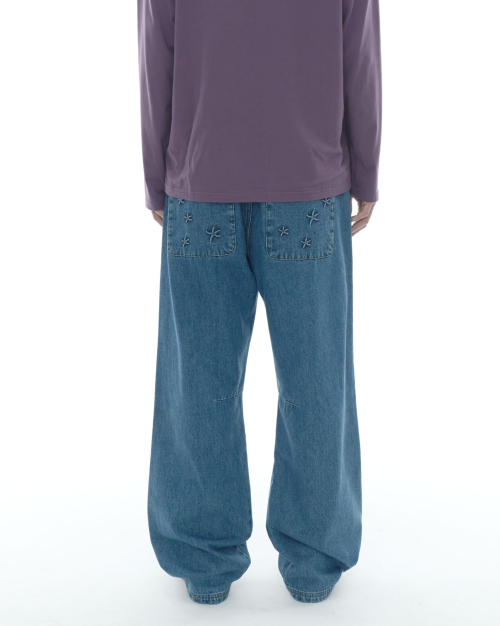 TCM starfish pocket button denim pants (blue)