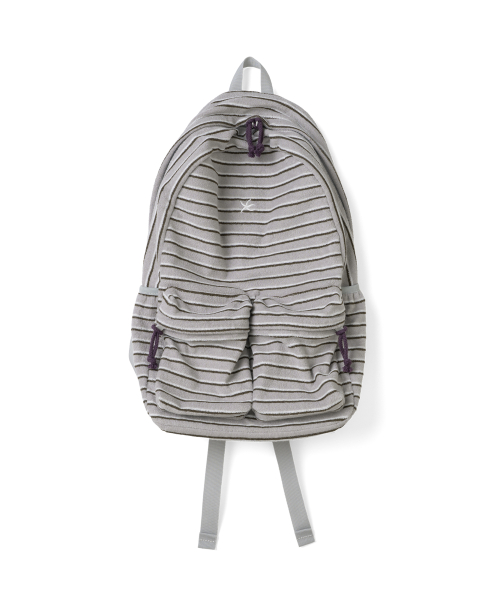 TCM terry multi stripe backpack (light grey)