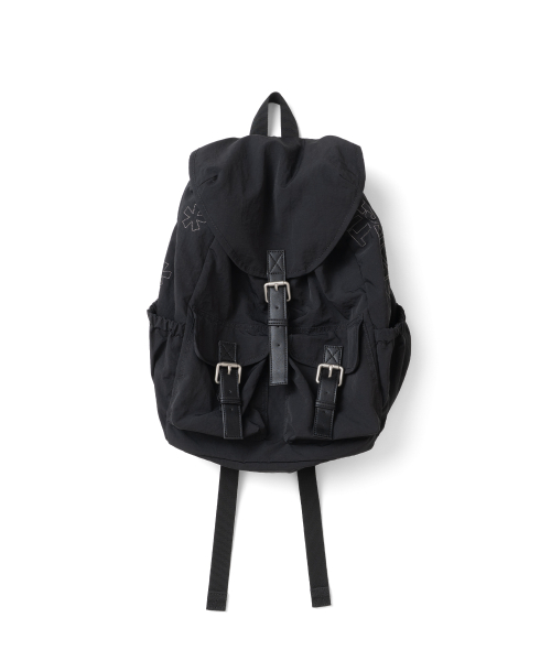 TCM nylon flap strap backpack (black)
