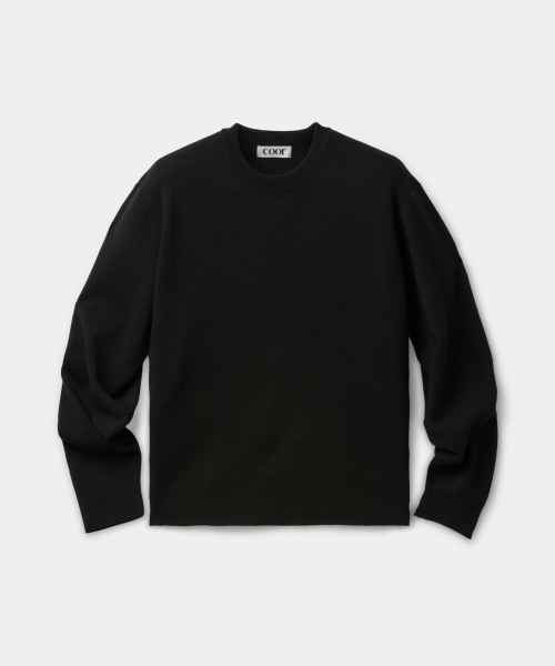 Merino Wool Crewneck Sweater (Black)