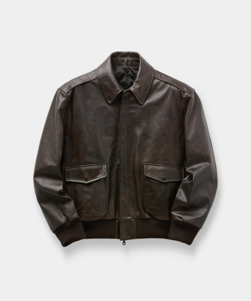 Cow Skin A-2 Leather Jacket (Dark Brown)