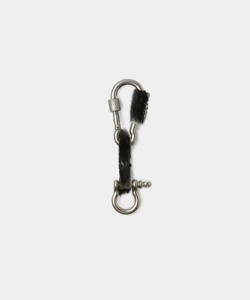 Calfskin Carabiner Key Ring (Black)